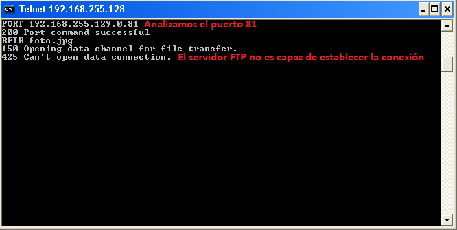 FTP bounce attack puerto cerrado
