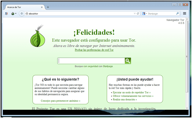 Tor instalado y configurado en Windows