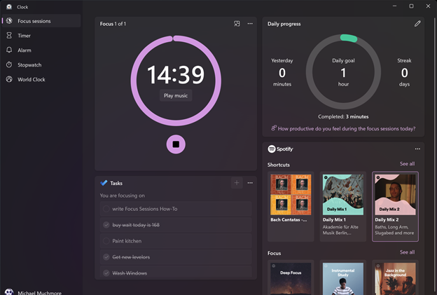 Conectar Spotify a sesiones de enfoque de Windows 11