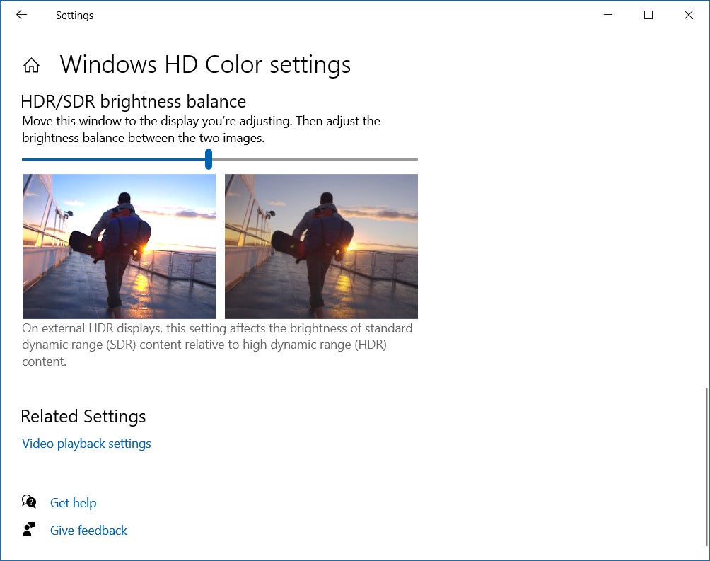 Configuración de color de Windows HD