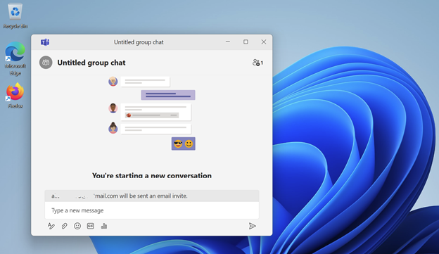 Buzón de grupo de chat en Windows 11