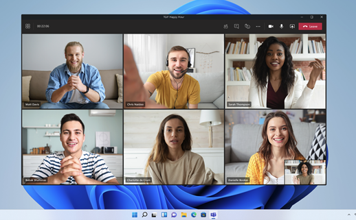 Chat de video en cuadrícula en Teams en Windows 11