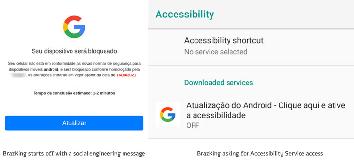 Software malicioso para Android BrazKing