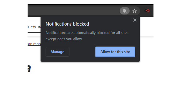 notificación bloqueada