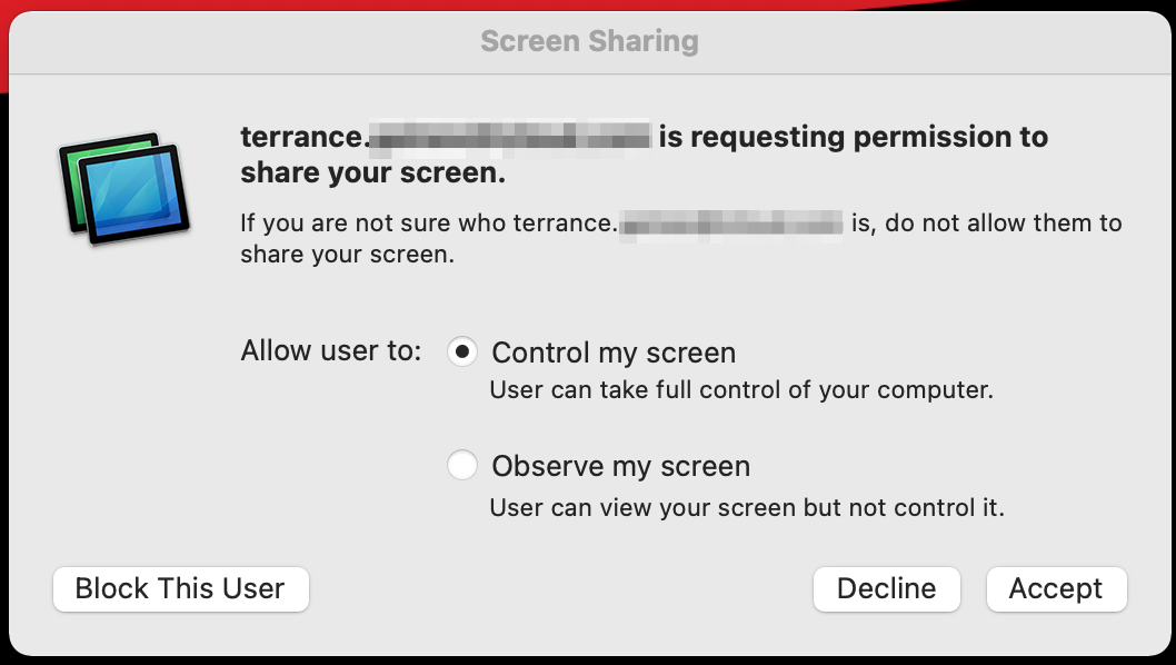 opciones para compartir pantalla