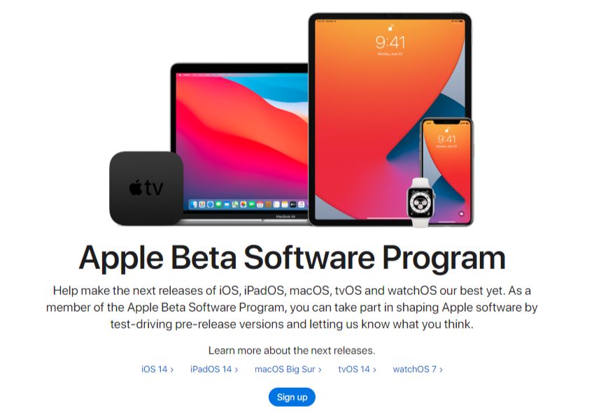 Sitio web de macOS beta