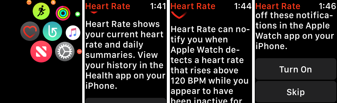 aplicación de frecuencia cardíaca en Apple Watch