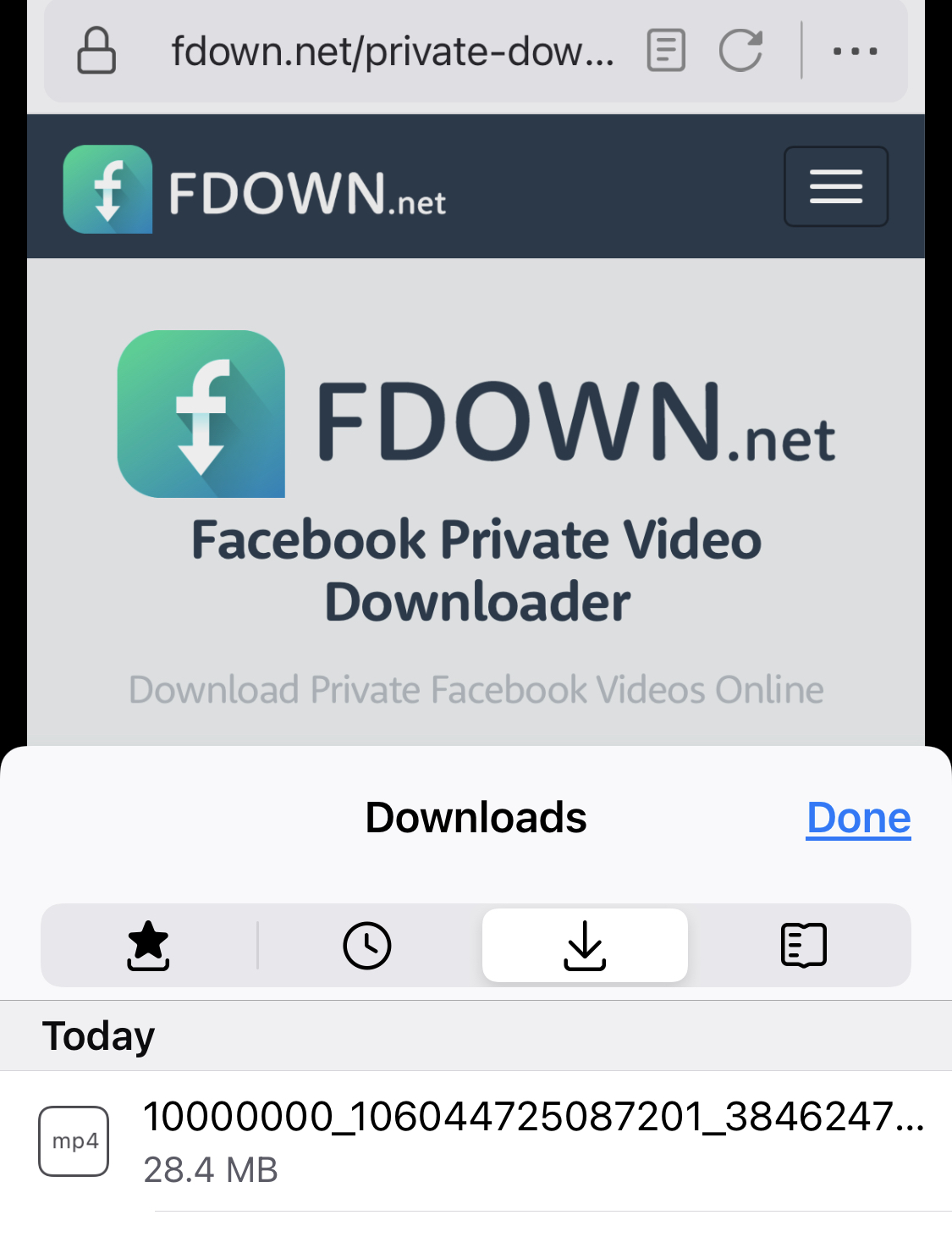 Fdown.net en Firefox móvil