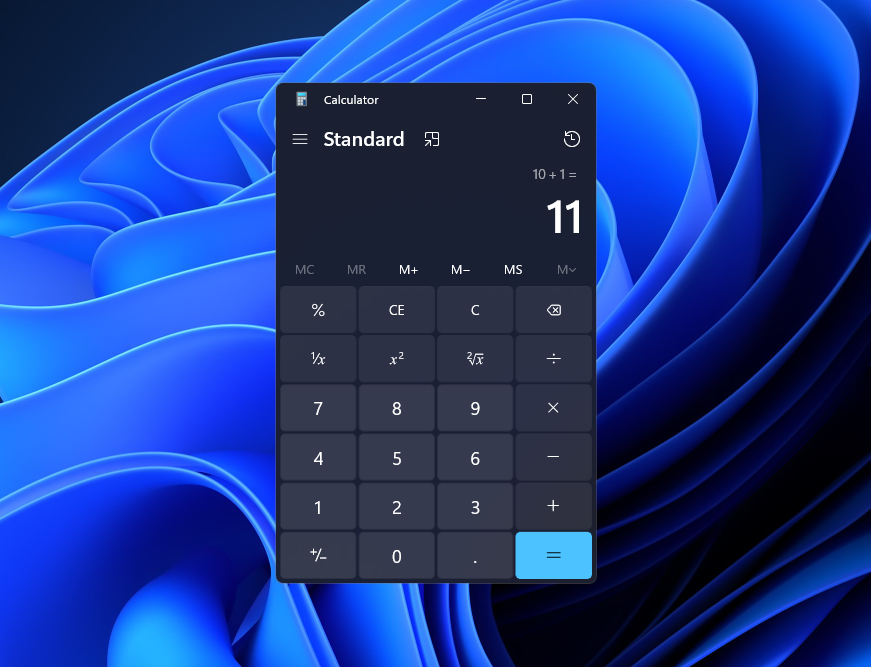 Nueva calculadora en Windows 11