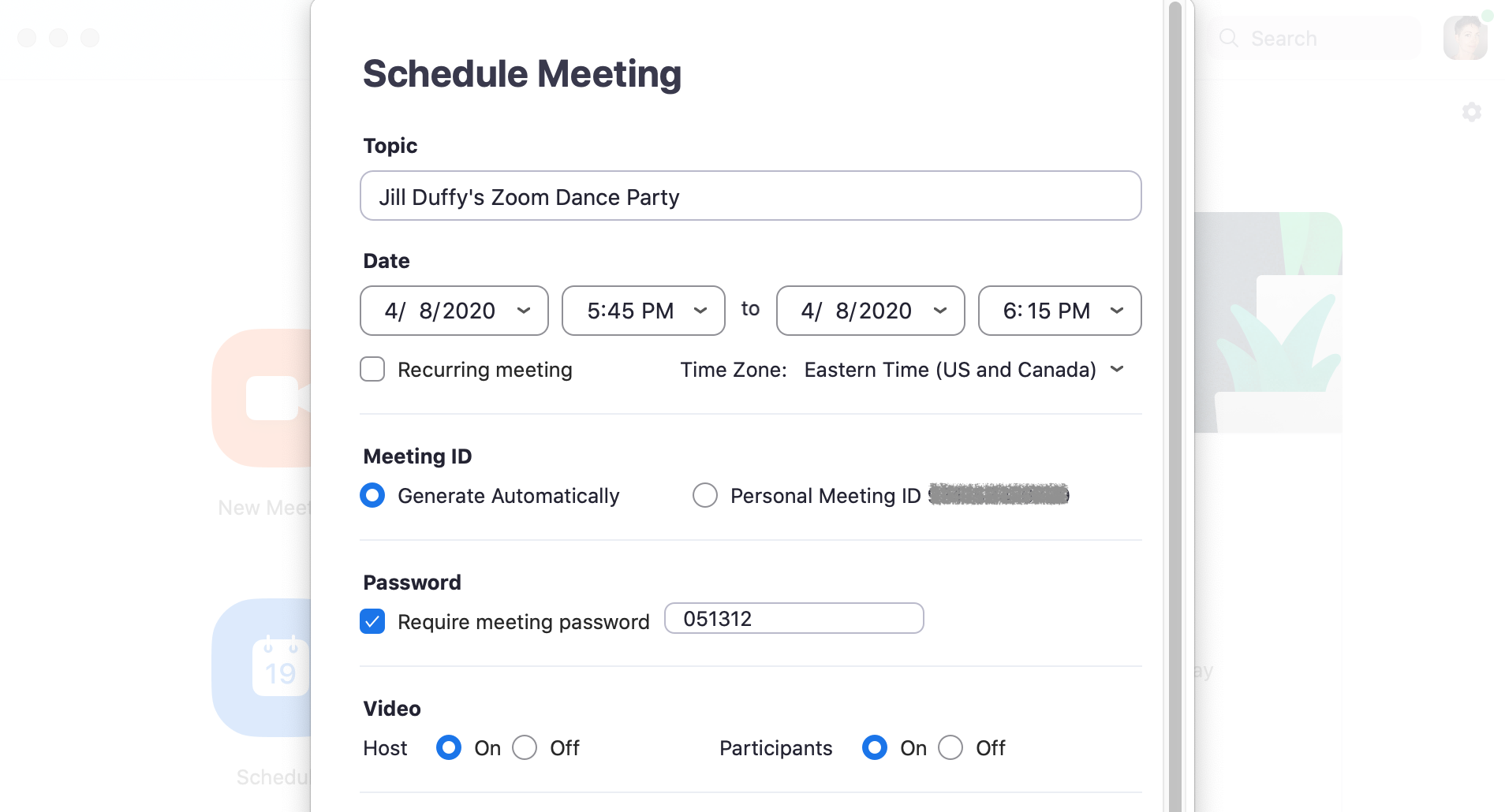 Identificación de la reunión de Zoom