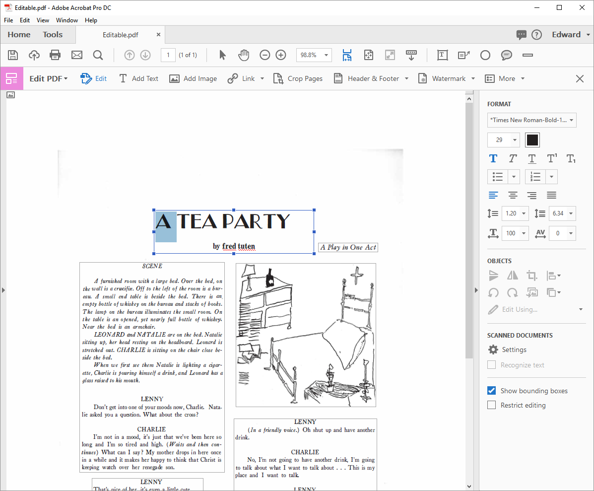 Uso de Acrobat Pro DC para generar una fuente que coincida con la que ve en un PDFit a PDF
