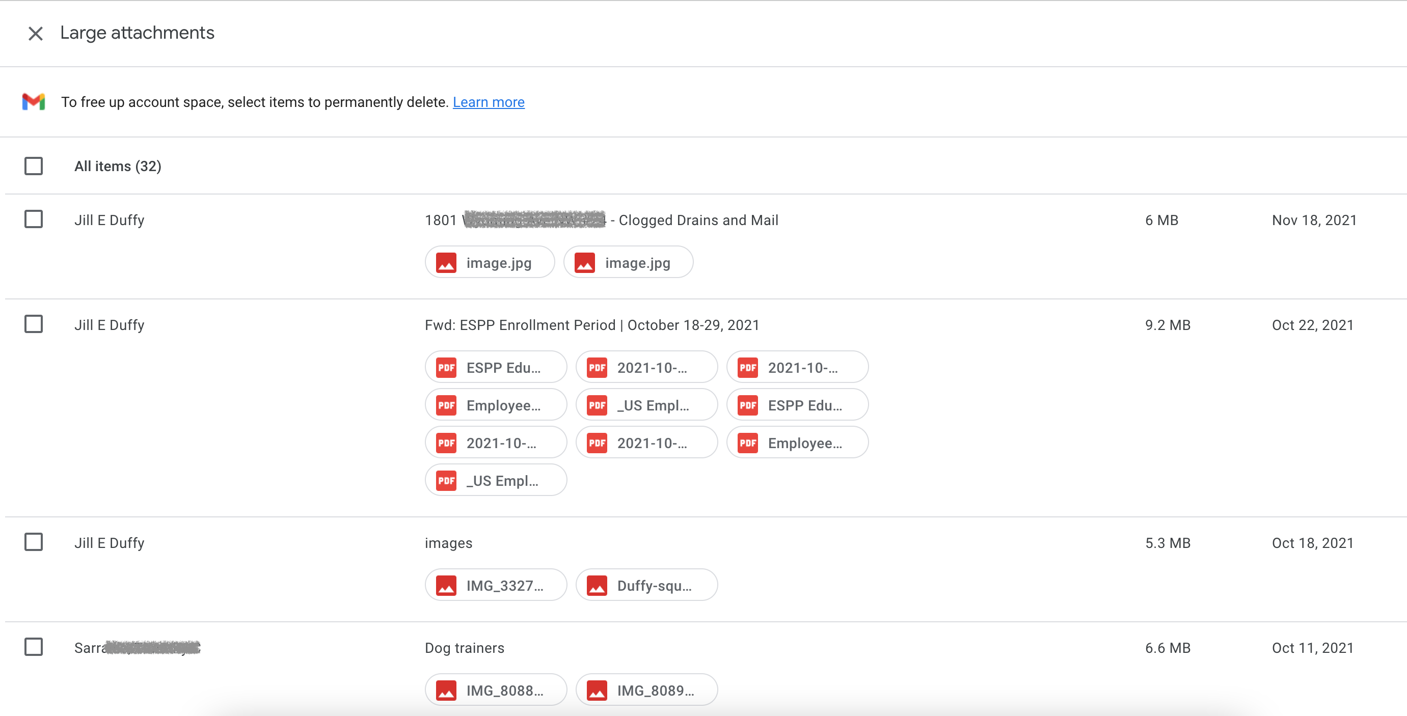 Selección de archivos para eliminar de Google Drive con Google One Manager