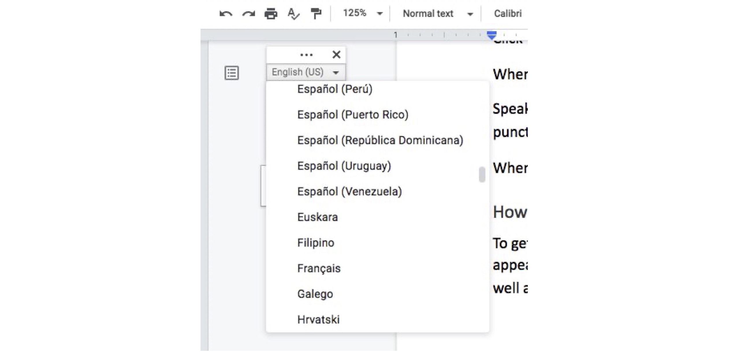 Cómo cambiar el idioma en Google Docs Voice Typing