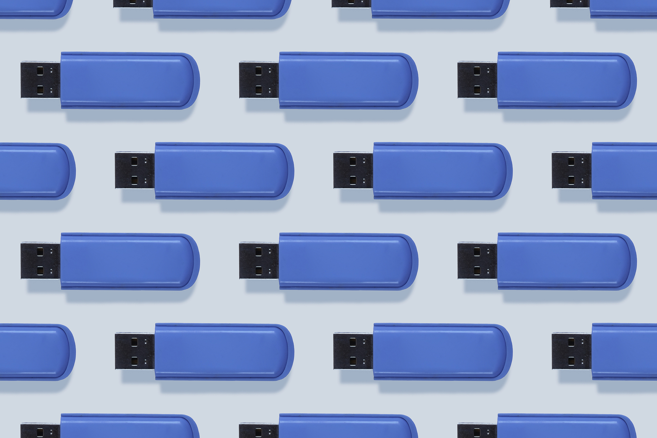 collage de memorias USB azules