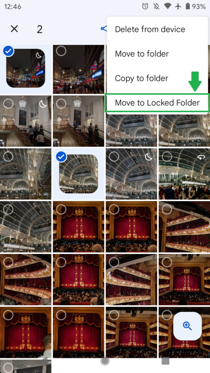 Mover a la pantalla Carpeta bloqueada en Google Photos