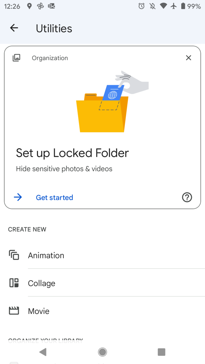 Utilidades de Google Photos: configuración de carpetas bloqueadas