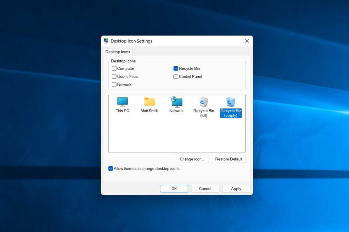 Iconos de cambio de Windows 11