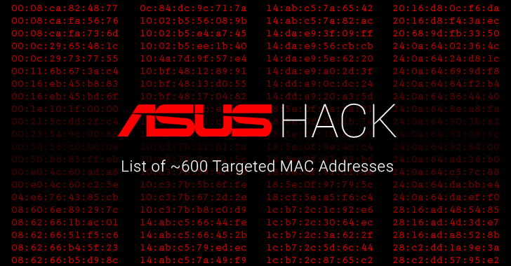 ASUS hackear la lista de direcciones mac
