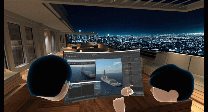 Aplicación de realidad virtual de pantalla grande
