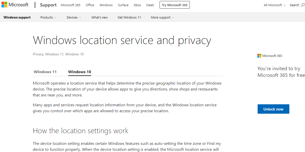 Panel de privacidad de Microsoft