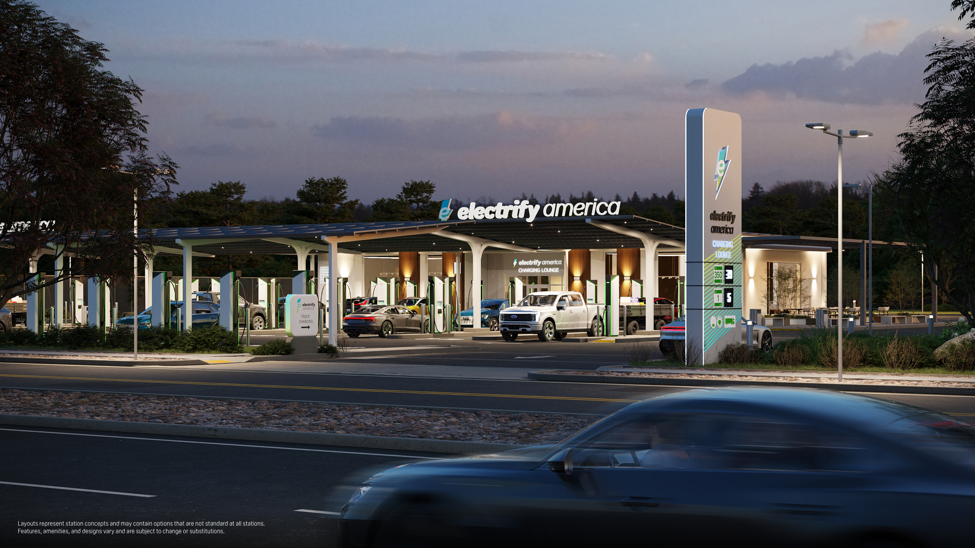 La visión de Electrify America sobre el futuro de las estaciones de carga para vehículos eléctricos.