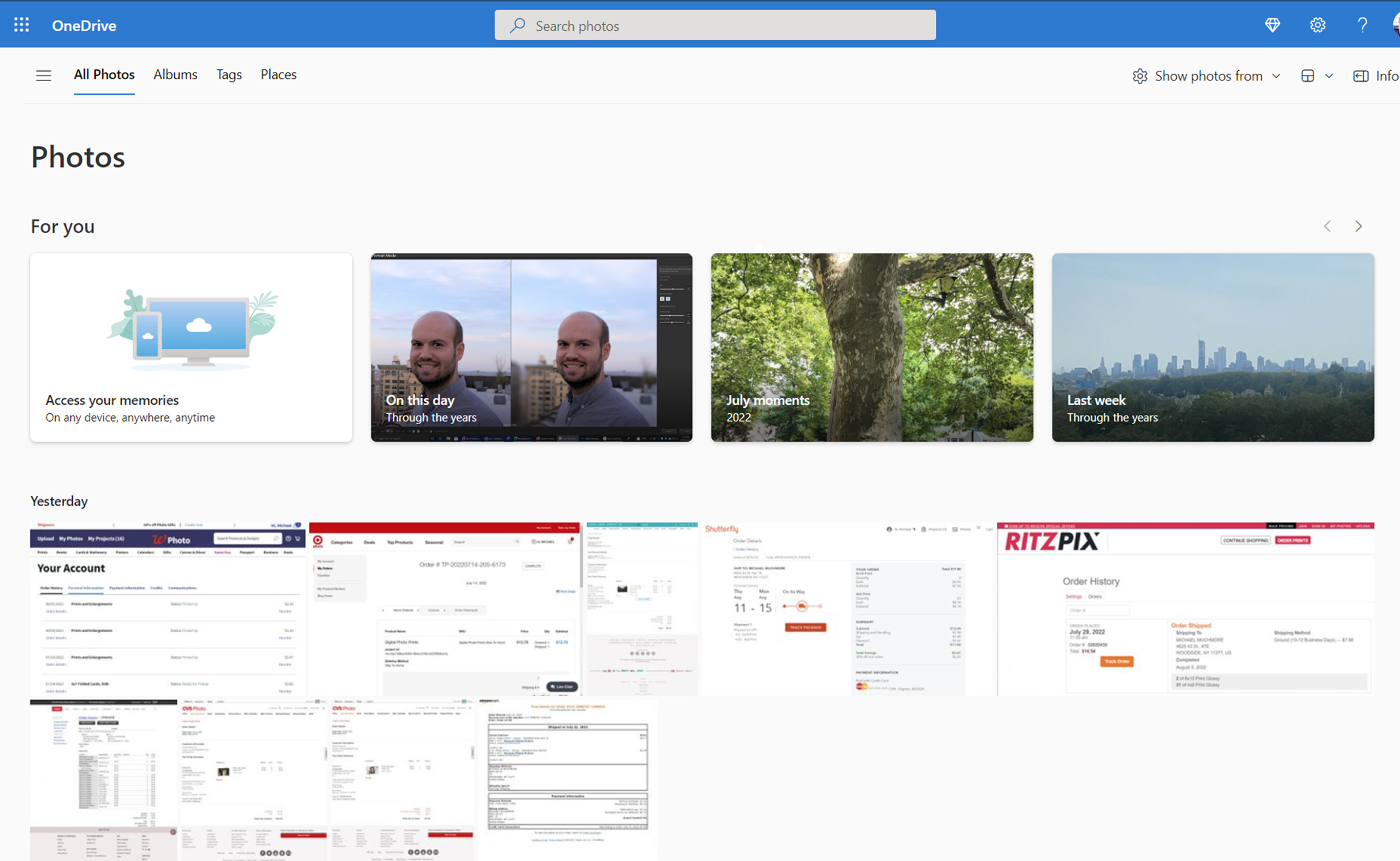 OneDrive guarda automáticamente las capturas de pantalla que tomas en Windows