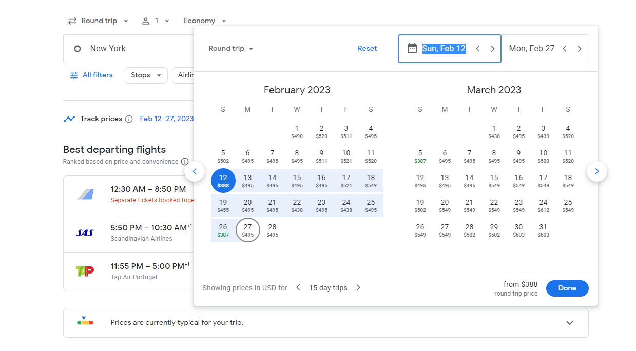 calendario de vuelos de google