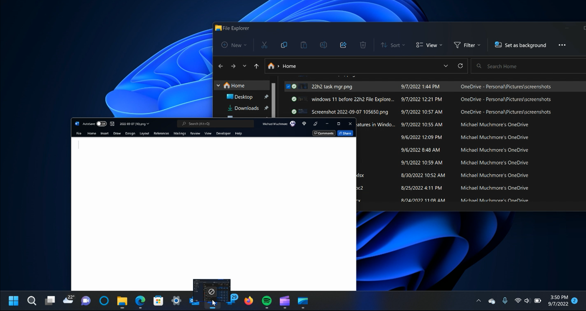Arrastrar y soltar a la barra de tareas en Windows 11 22H2