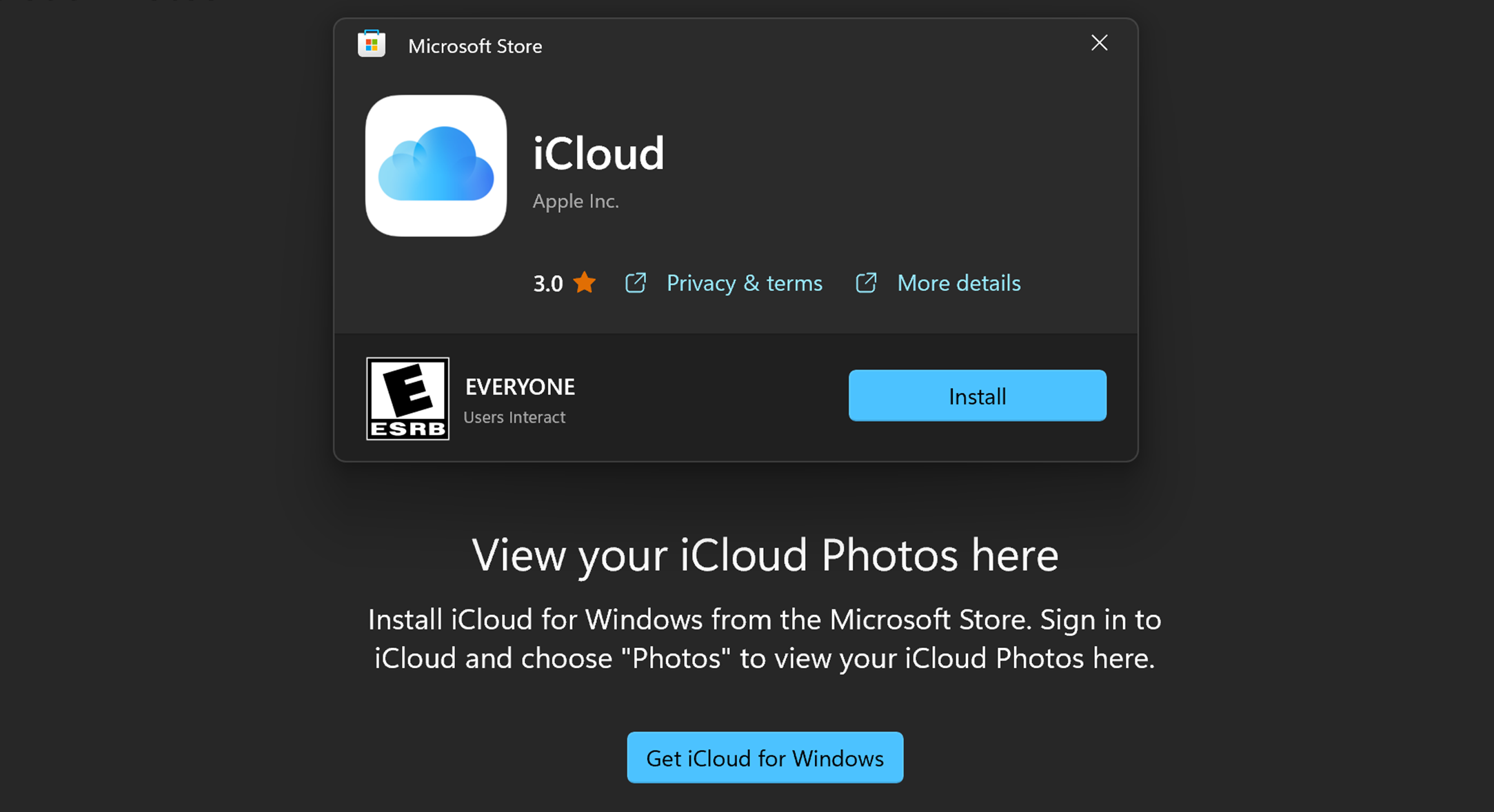 Instalar iCloud en Windows 11