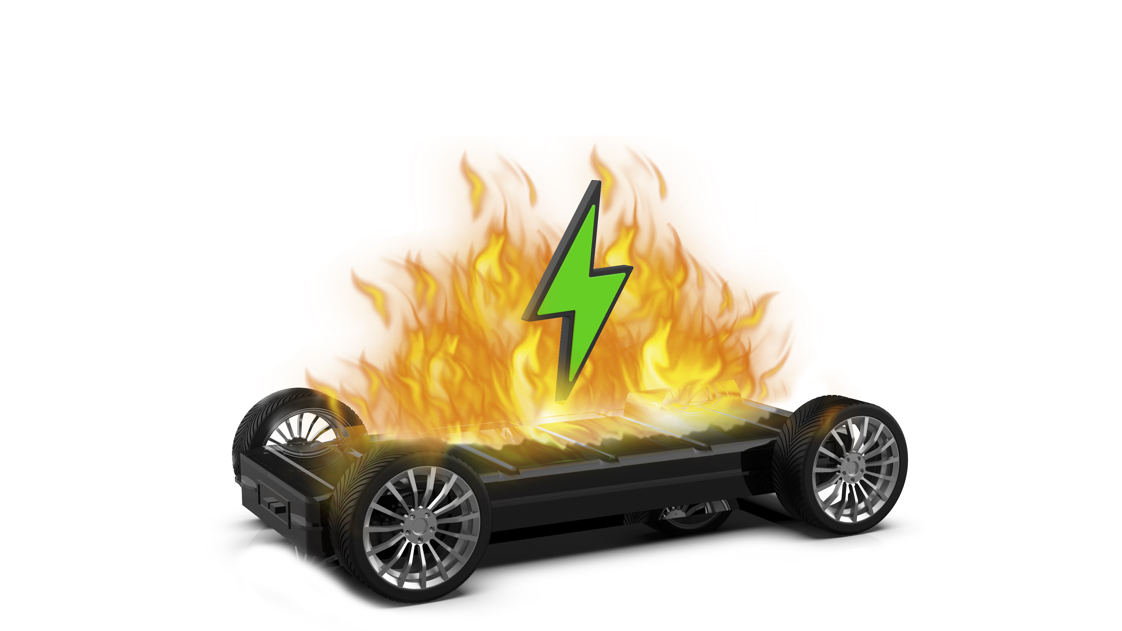 Batería de coche en llamas
