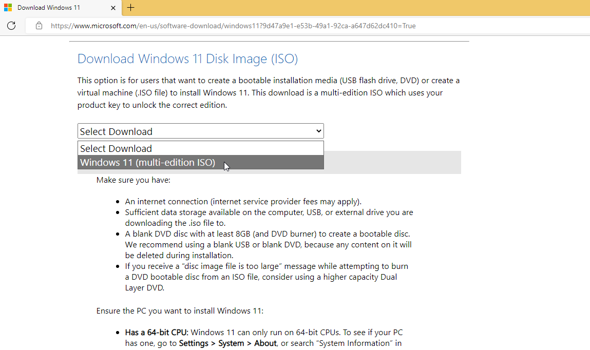 Descargar imagen de disco de Windows 11