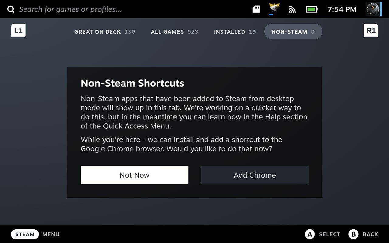 accesos directos que no son de Steam