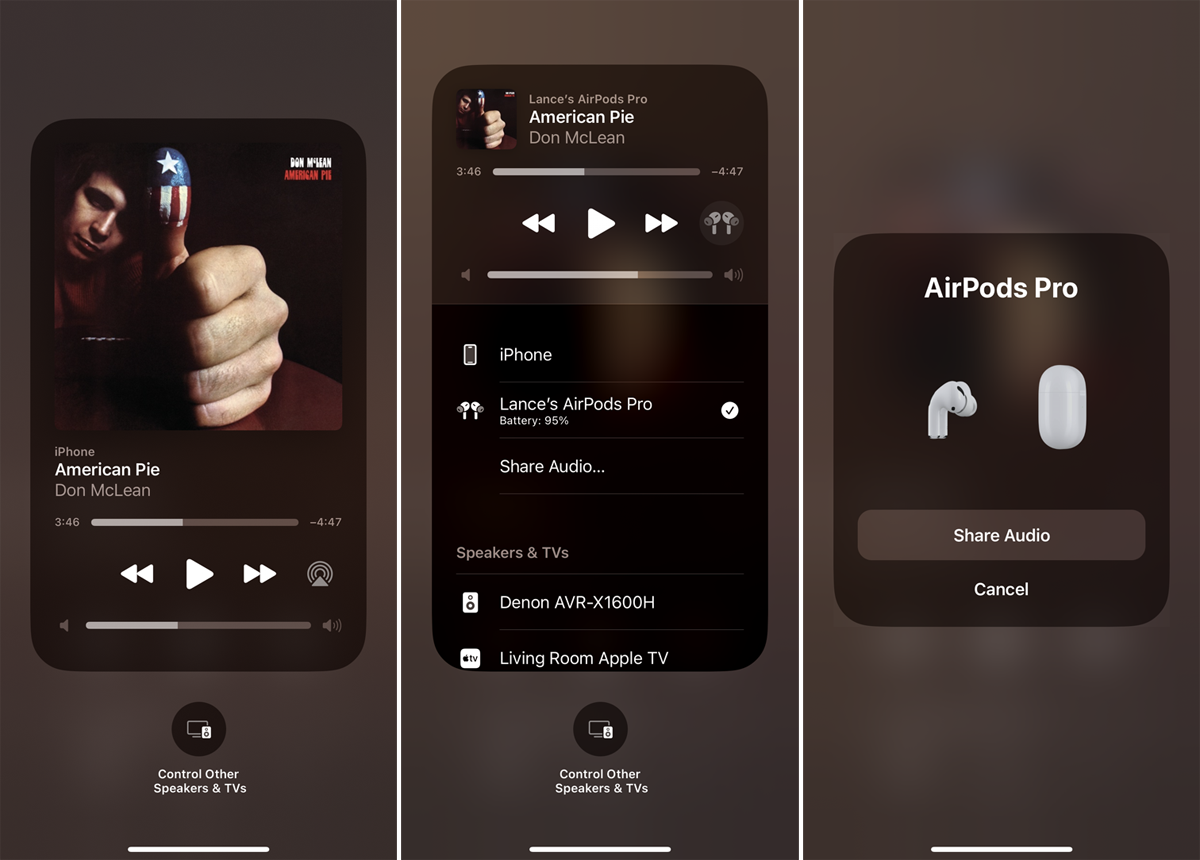 Comparte audio con los AirPods de Apple