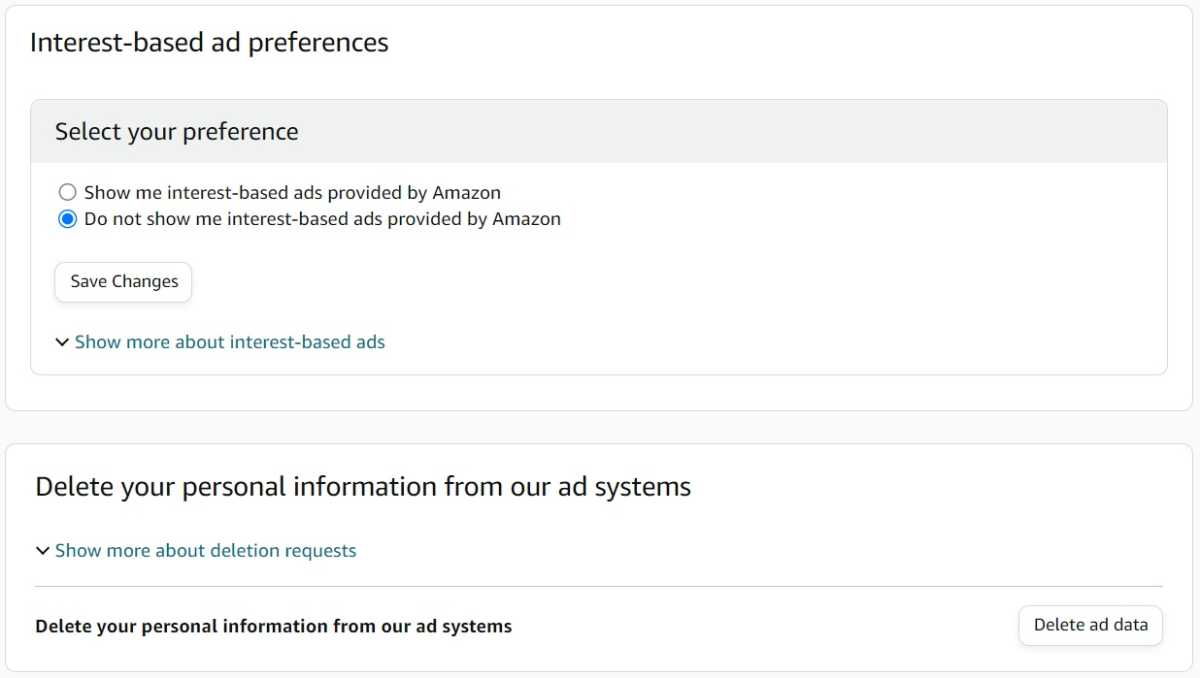 Formulario de exclusión de anuncios dirigidos de Amazon