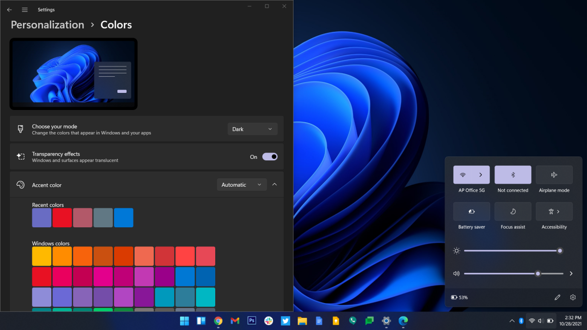 Color de acento de Windows 11