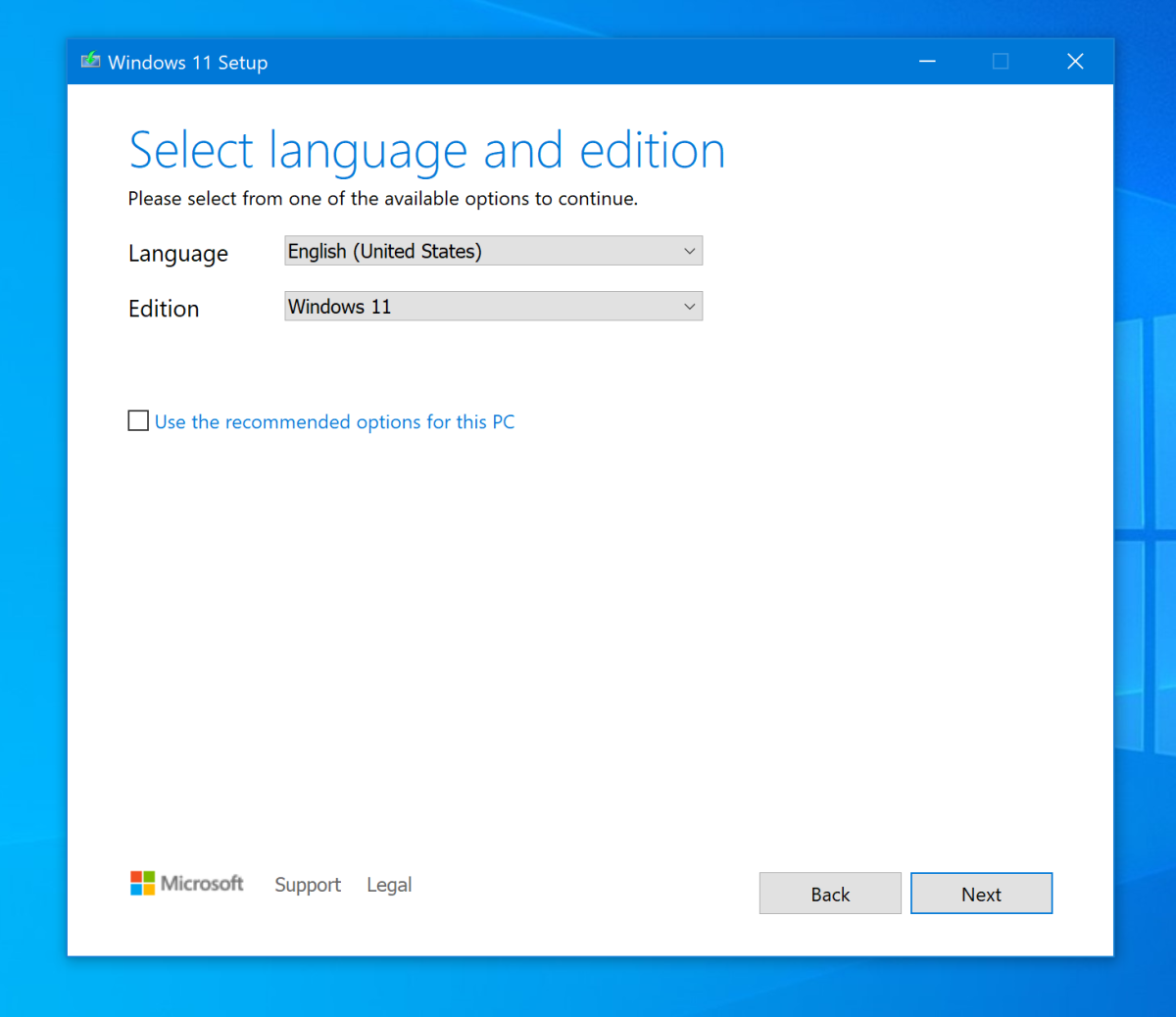 Crear medios de instalación de Windows 11