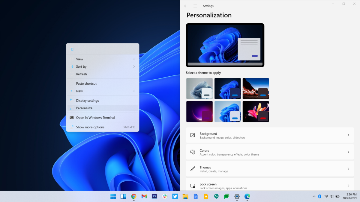 Personalización de Windows 11